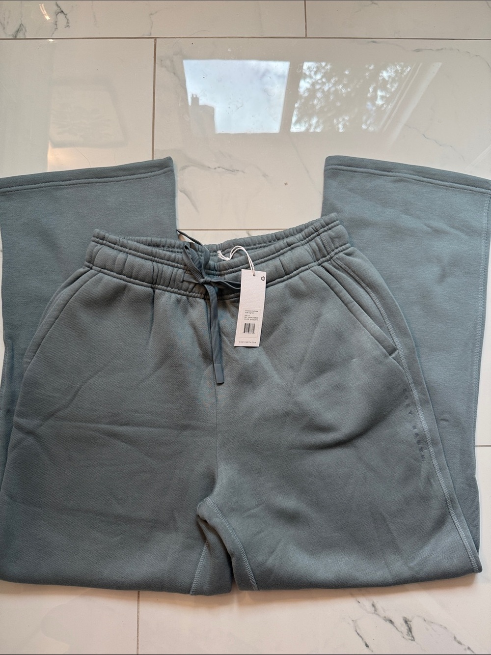 Cozy earth women’s city scape Wide Leg Sweatpants Smokey blue